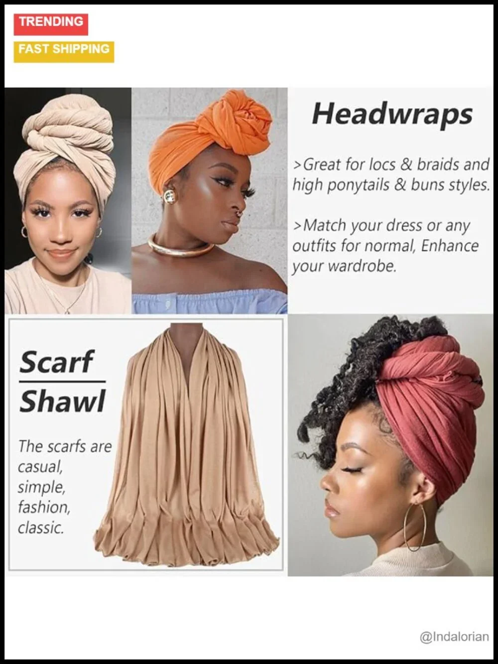 12 Pack Lightweight Stretch Turban Head Wraps for Women African Headscarf